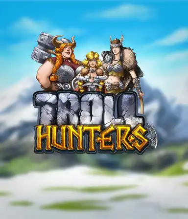 Enter the realm of "Troll Hunters," where valiant Viking warriors stand ready to take on their foes. The logo displays a male and female Viking, dressed for battle, overlooking a cold landscape. They emanate bravery and might, capturing the core of the game's adventurous theme.